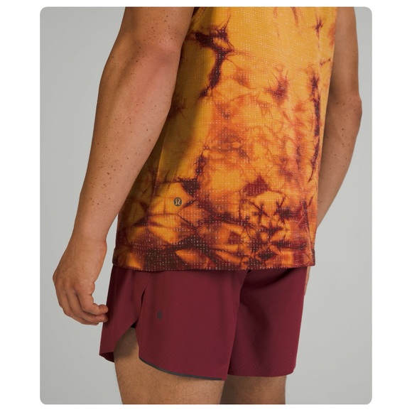 ★ Lululemon Men’s Metal Vent Tech 2.0 Tie Dye Tank Top - Orange/Yellow ★ - Picture 15 of 17